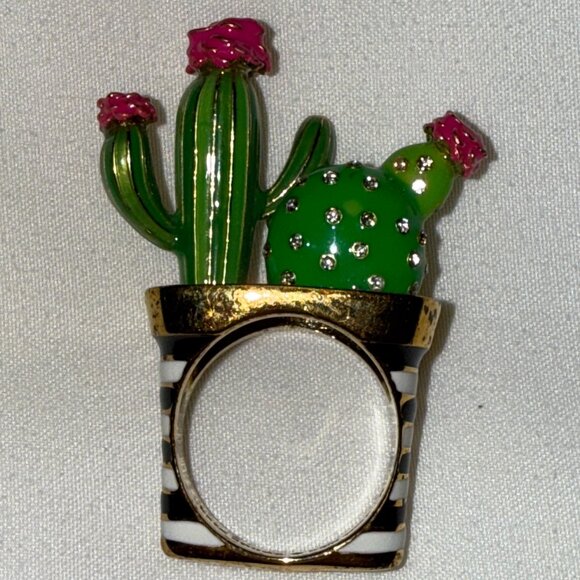 VERY RARE Kate Spade Scenic Route Cactus Ring, size 8 - Picture 2 of 4
